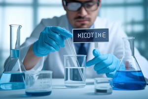 chercheur-laboratoire-ecran-nicotine-verrerie