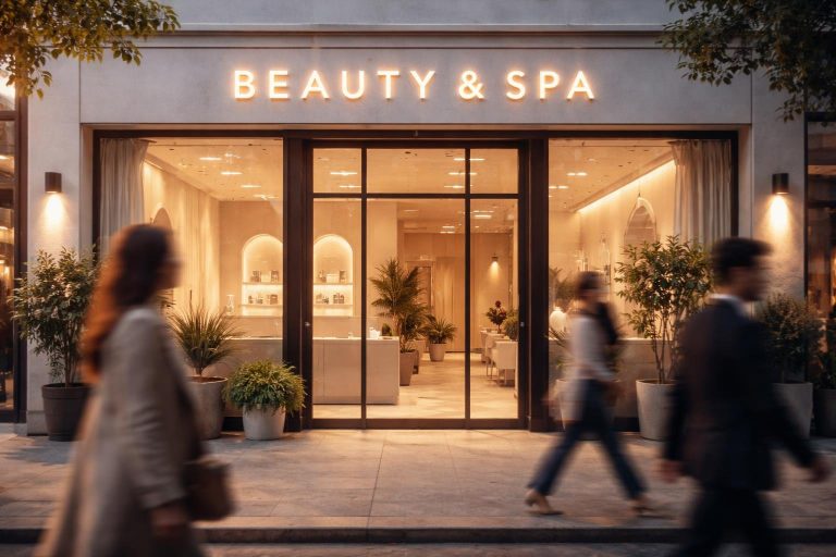 centre-esthetique-moderne-facade-passants-flous