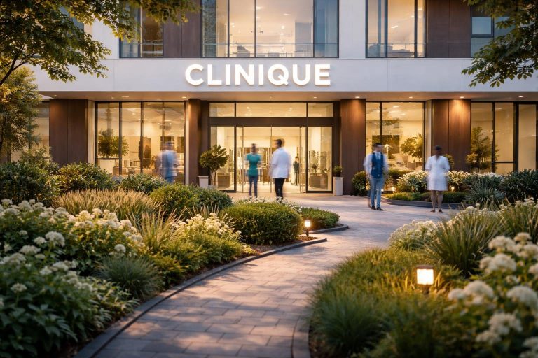 clinique-moderne-jardin-plantes-pave