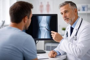 patient-medecin-radiographie-genou-cabinet