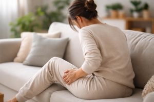 personne-canape-massant-cuisse-plantes