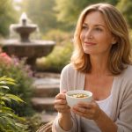 femme-jardin-tasse-the-plantes
